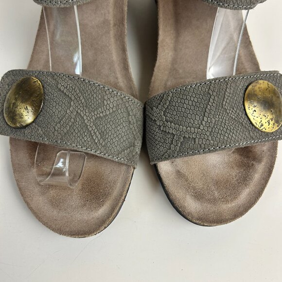 Taos Sandals 41 US 10-10.5 Taupe Carousel 2 Wedge Open Toe Leather Comfort - Picture 8 of 15